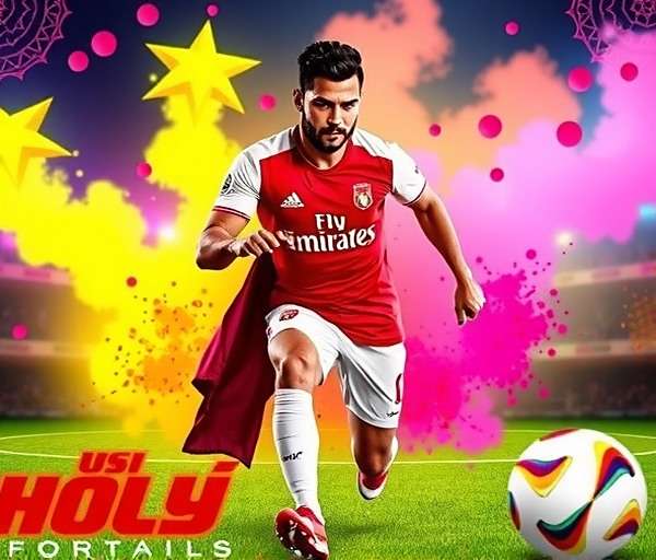 Holi Celebration Event in Football Superstars of India with colorful kits and celebrations
